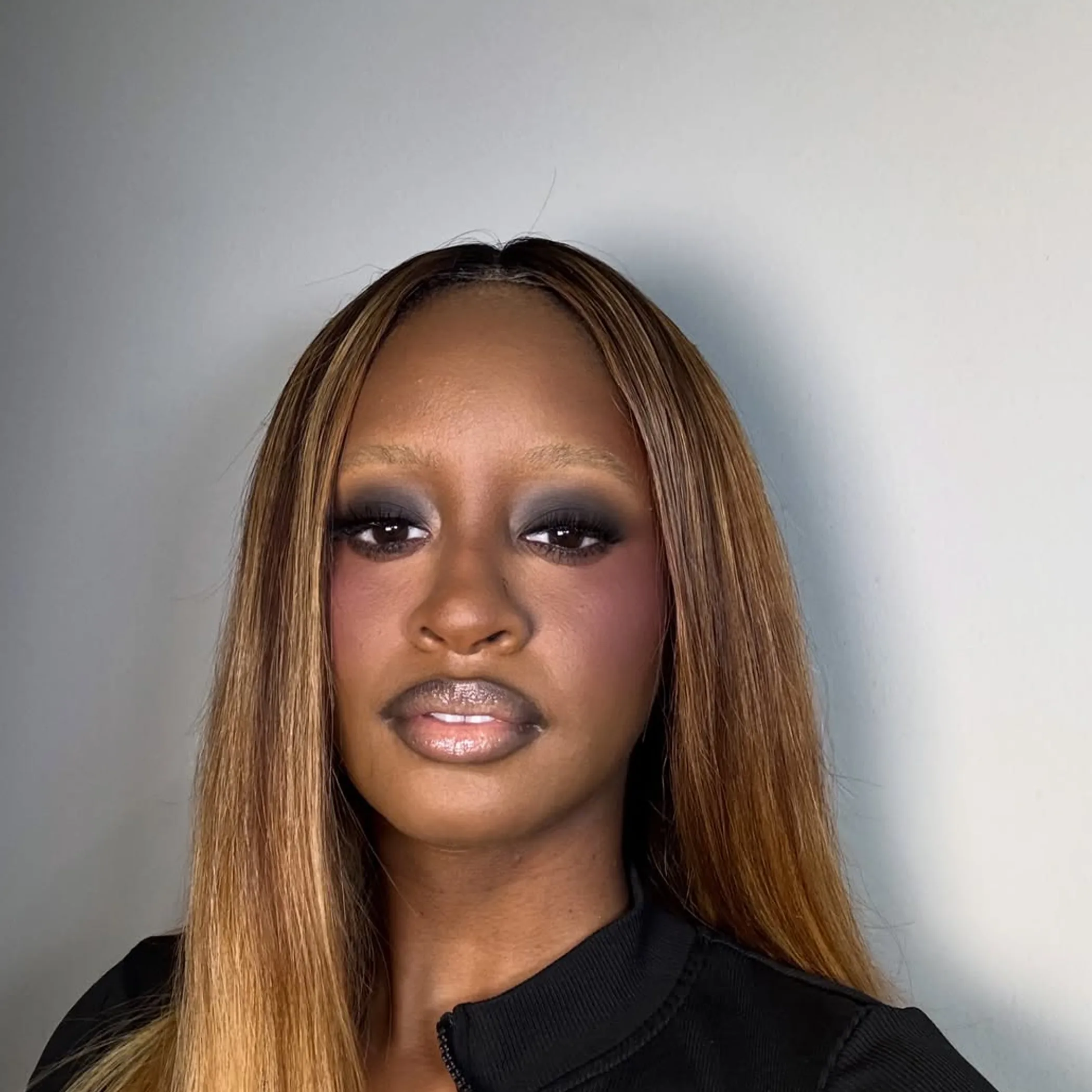 light blonde eyebrows with smoky eye makeup
